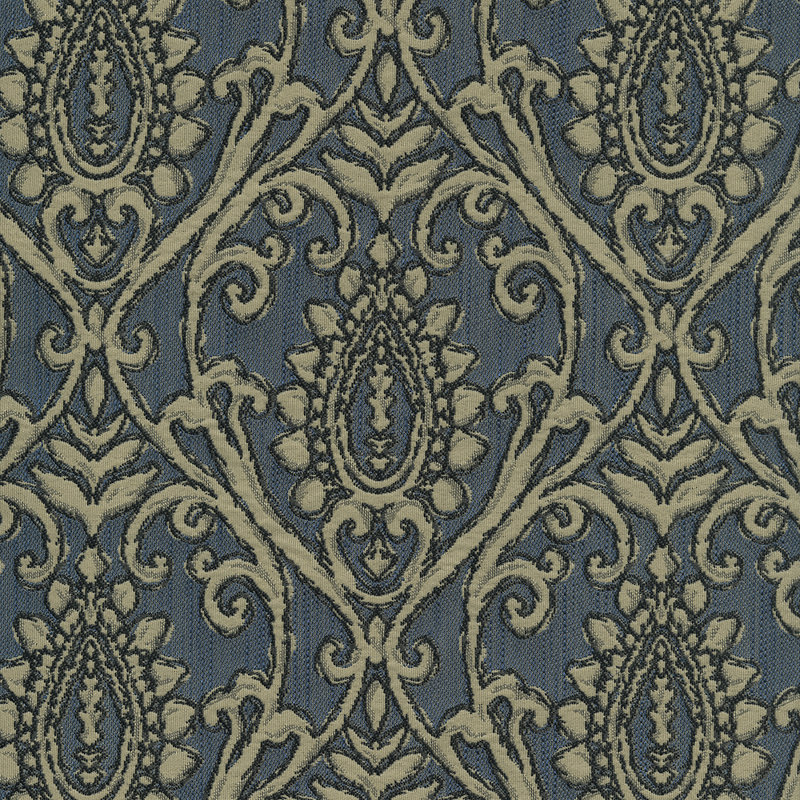 Abbeyshea Aster Woven Jacquard Fabric By The Yard, Lapis