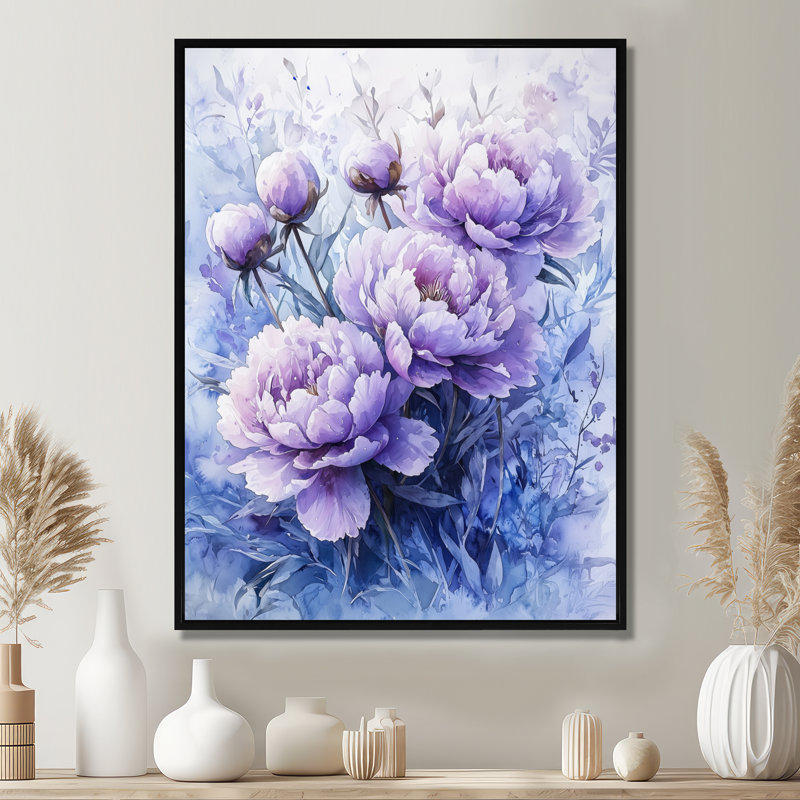 Irene - Floral Canvas Prints, Noir, noir, noir, noir, Impression encadrée sans passe-partout, H 20 po x l 12 po