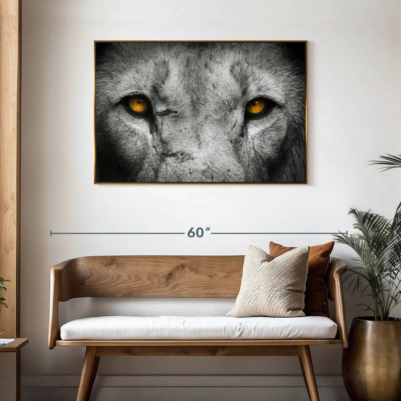 Pop aux yeux de lion, Cadre flottant doré, 43 po x 29 po