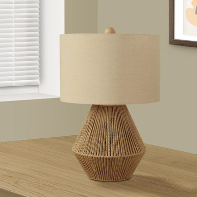 Lighting, 22"H, Table Lamp, Brown Rope, Beige Shade, Transitional