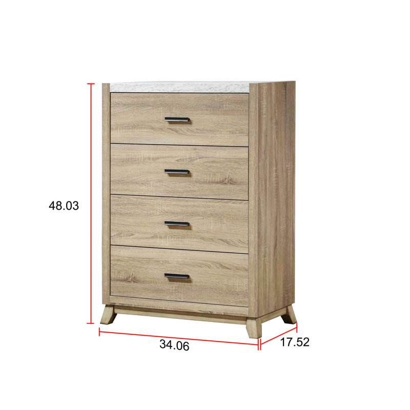 Commode transitionnelle avec plateau en faux marbre pour la maison