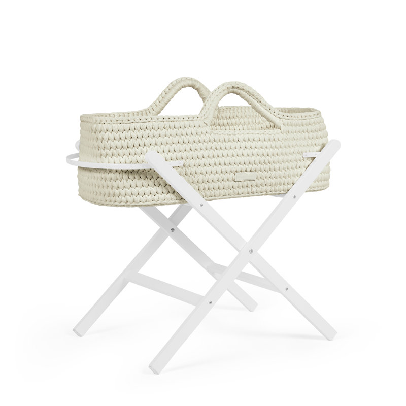 Nova Moses Basket & White Stand, Cloud