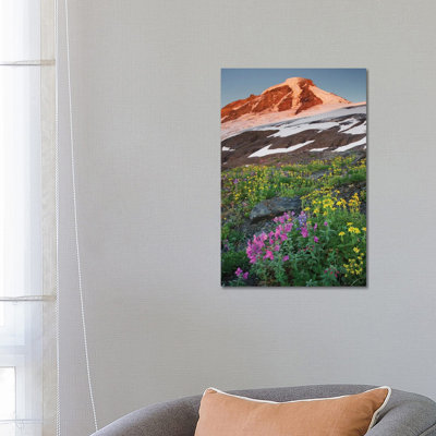 USA, Washington State. Mount Baker, seen from meadows of Heliotrope Ridge, Mount Baker Wilderness. 1 Piece Wrapped Canvas Wall Art