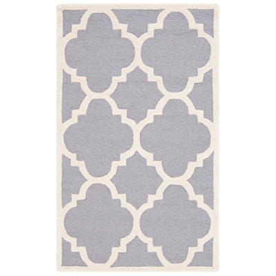Tapis géométrique en laine touffeté à la main Cannen