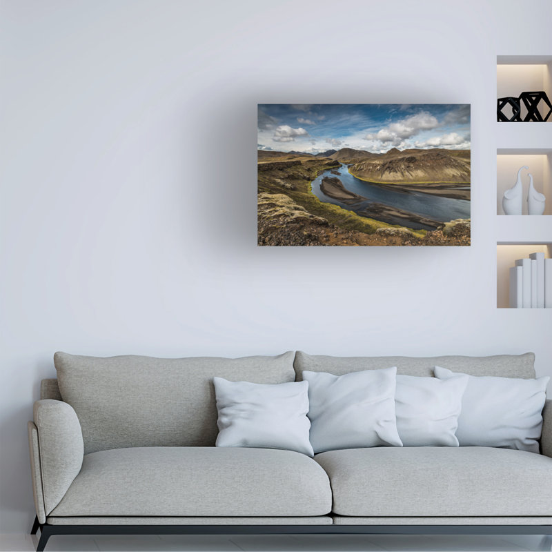 Art sur toile, "Raymond Hoffmann Highland River", H 12 po x l 19 po