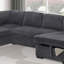 Canapé-lit avec lit escamotable Ensemble de canapé modulaire convertible 4 pièces en velours côtelé gris RAF-134646185