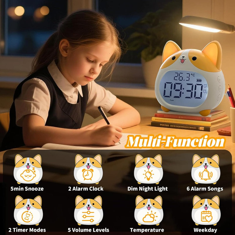 Digital Electric Alarm Tabletop Clock Yellow