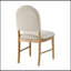 Ensemble de 2 chaises d'appoint à finition naturelle, dossier rembourré en tissu beige, luxe classique et confort moderne