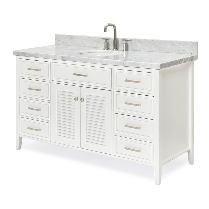 Ensemble de meuble-lavabo simple 61 po Blazier, Blanc