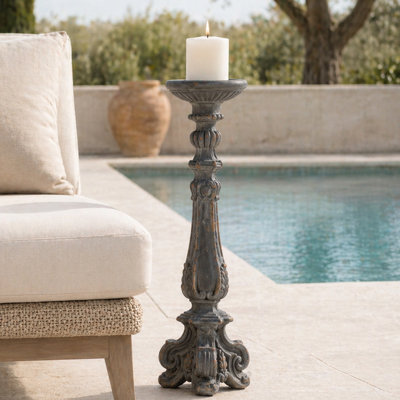 26" Antique Candle Holder, MGO Garden Statue