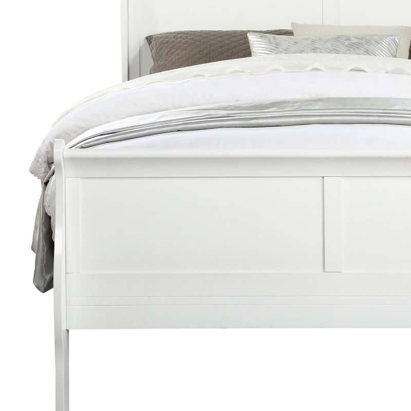 Lit simple blanc Grace - a un compartiment de rangement fonctionnel et une fabrication en bois de qualité élégante est pratique