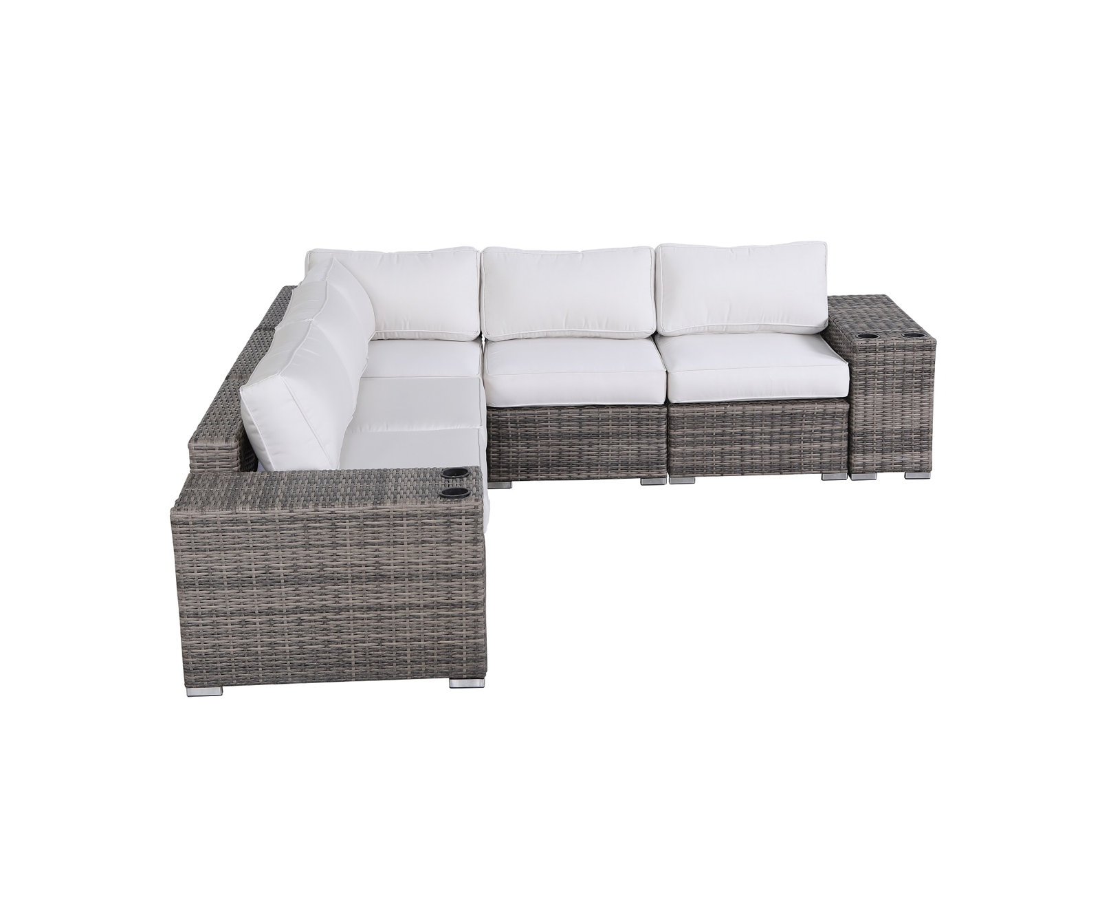 4-Person Sunbrella® Patio Seating Group, Sunbrella Canvas, Mixed Gray