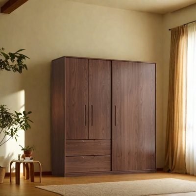 Garde-robe simple couleur noyer classique