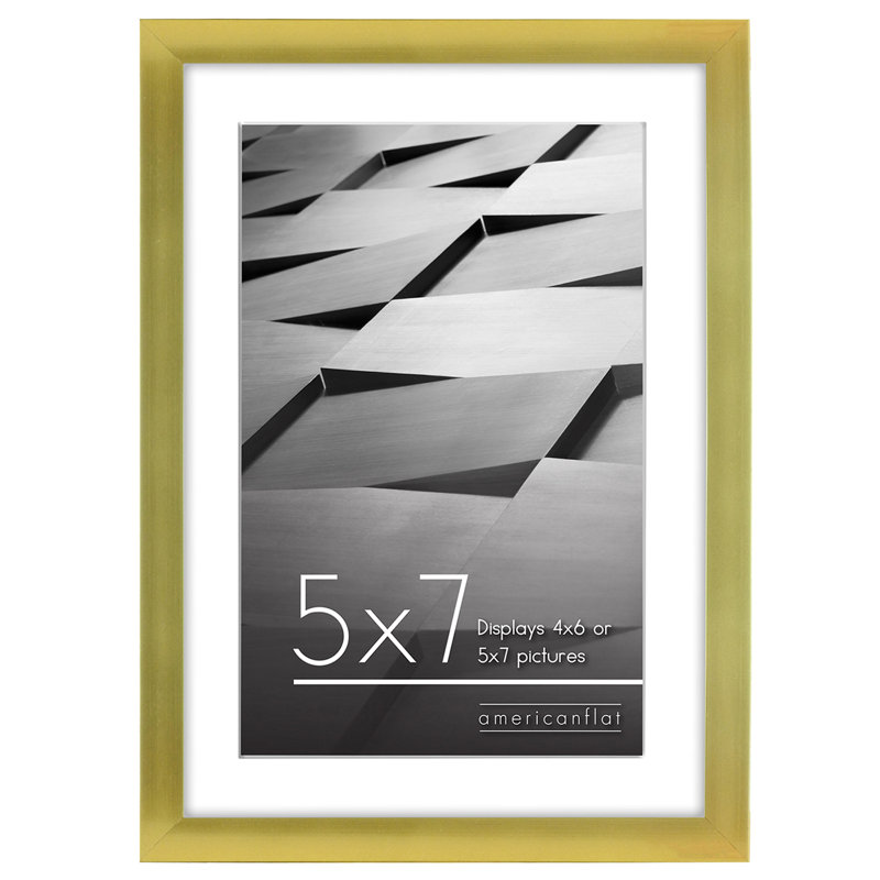 Picture Frame With Thin Border and Mat - Shatter-Resistant Glass For Hanging and Tabletop, Mahogany, 5" x 7"