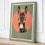 Donkey in Coral Circle Minimalist - Wrapped Canvas-798980633-798980635