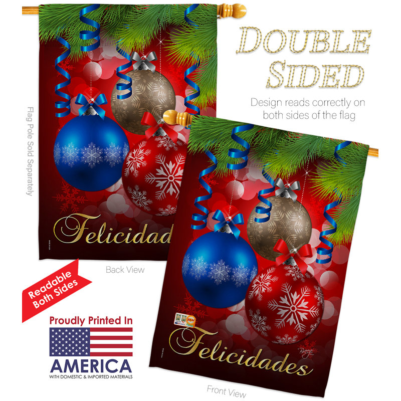 Double Sided 40'' H x 28'' W Polyester Christmas Flag Set