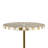 Calix 23.5" Minimalist Round Pedestal End Table, Light Brown/White Resin & Glossy Gold Iron Accent Drink Table for Living Room or Bedroom-130611481