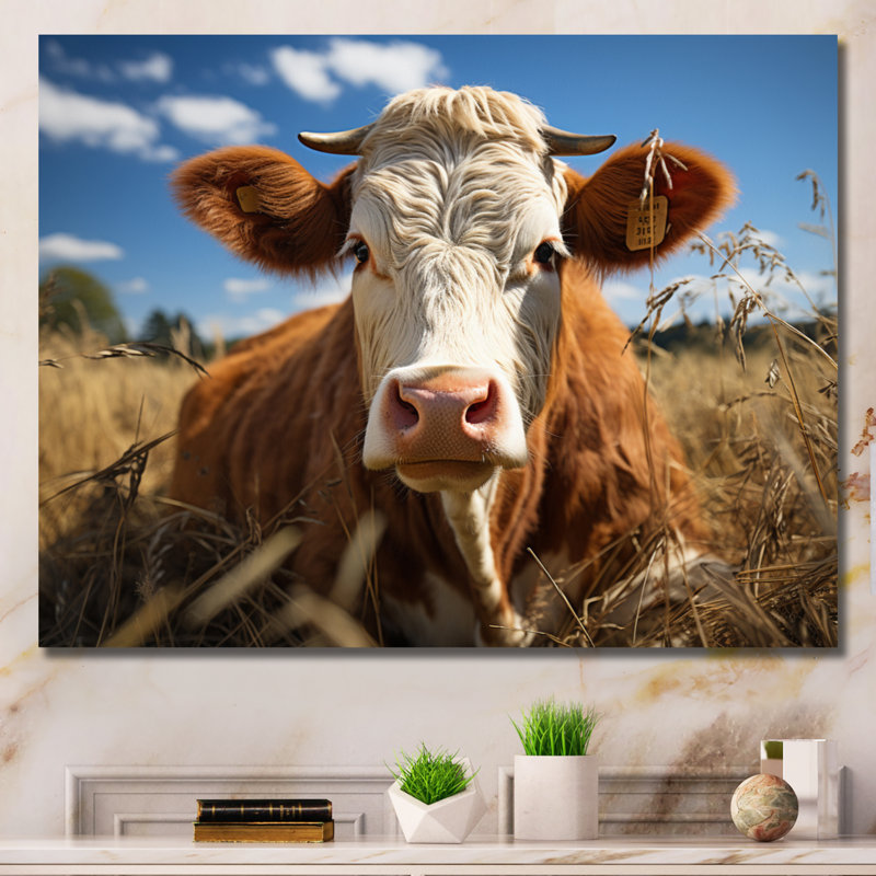 «Yacob Cow Majestic I», reproduction sur toile, H 12 po x l 20 po x P 1 po, Toile tendue