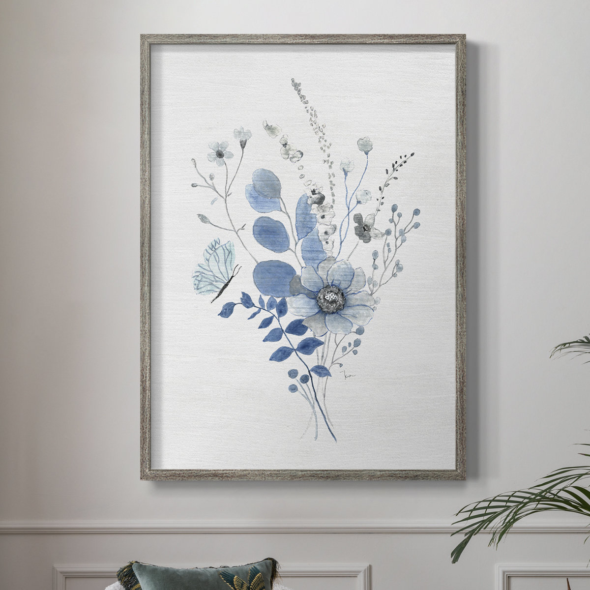 Red Barrel Studio® Indigo Gathering II Framed Print - Solid Wood | Wayfair
