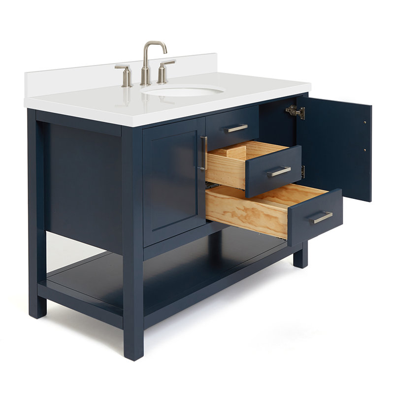Bayhill 61'' W Single Vanity, Oval, Navy, 61"