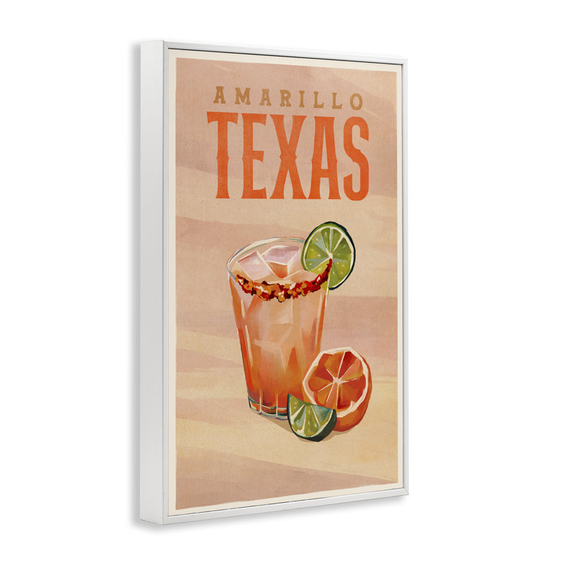 «Amarillo Texas Cocktail», estampe numérique par The Whiskey Ginger bk-081, Estampe numérique encadrée blanc bord de mer