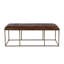 Dalee 48 in. W Leather and Iron Backless Upholstered Bench