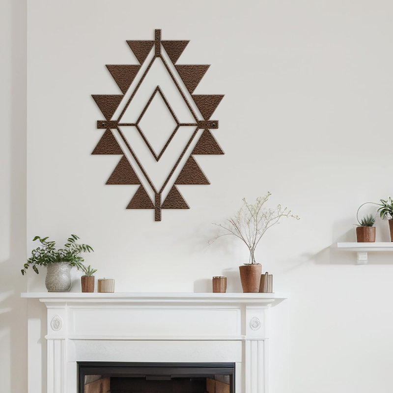 Décoration murale en métal, Bronze, H 30 po x l 15 po x P 0,05 po