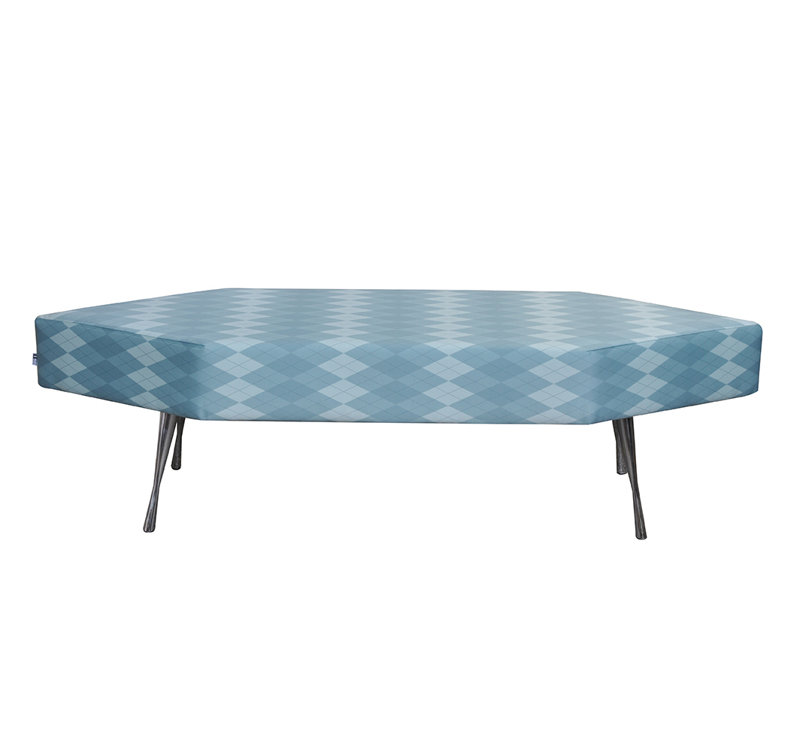 Cube Upholstered Bench, Beige, 100% Polyamide