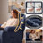 360 Degree Swivel Rocker Recliner Chair with Heat and Massage,Blue-2056750443