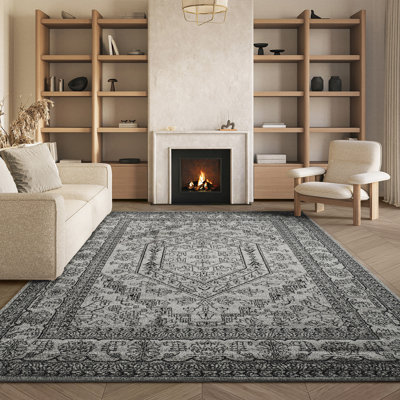 Tapis oriental noir / argent Amedee