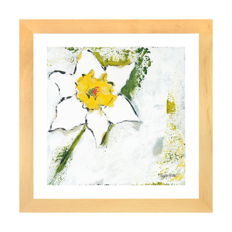 Impression, Papier avec cadre beige, H 16 po x l 16 po x p 1 po, Blanc