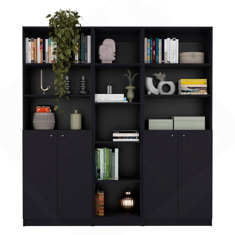 Ensemble de salon 3 pièces Wenge avec 3 bibliothèques