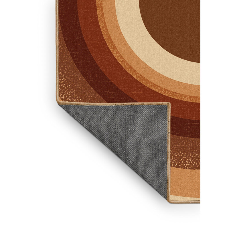 Soft Plush Findley Thanksgiving Modern & Contemporary Abstract Area Rug in Brown – LightBrown Binding, 6x9