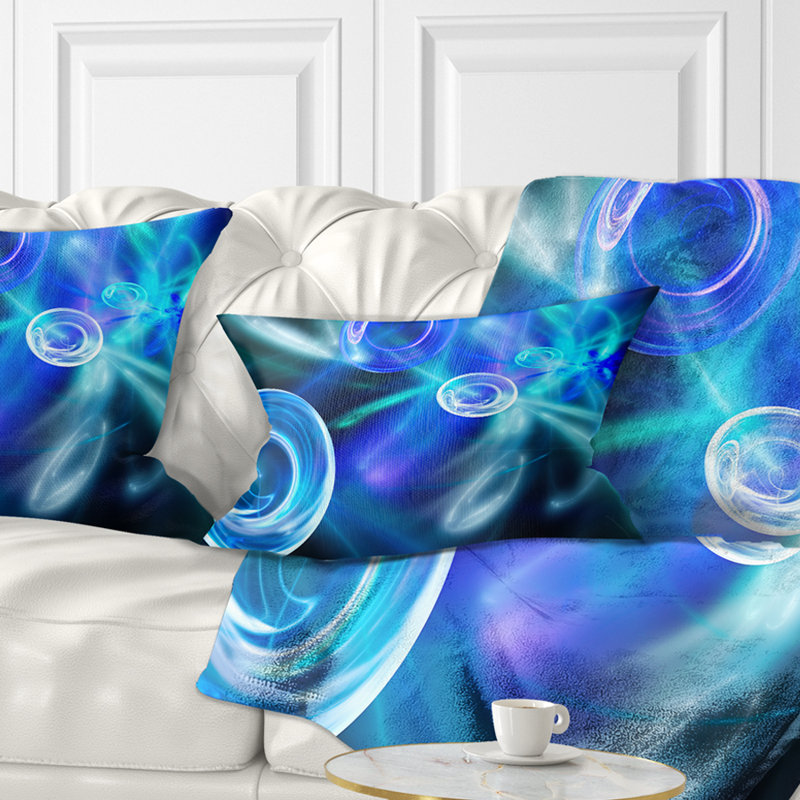 Bureau Fractal - Coussin imprimé abstrait, Rectangulaire, Noir, 12 po x 20 po