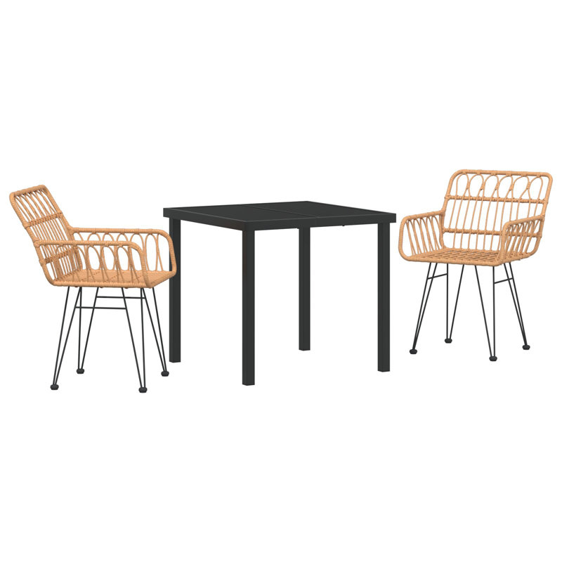  Square 3 - Piece 2 - Person 73Cm L Outdoor Table Set, Beige