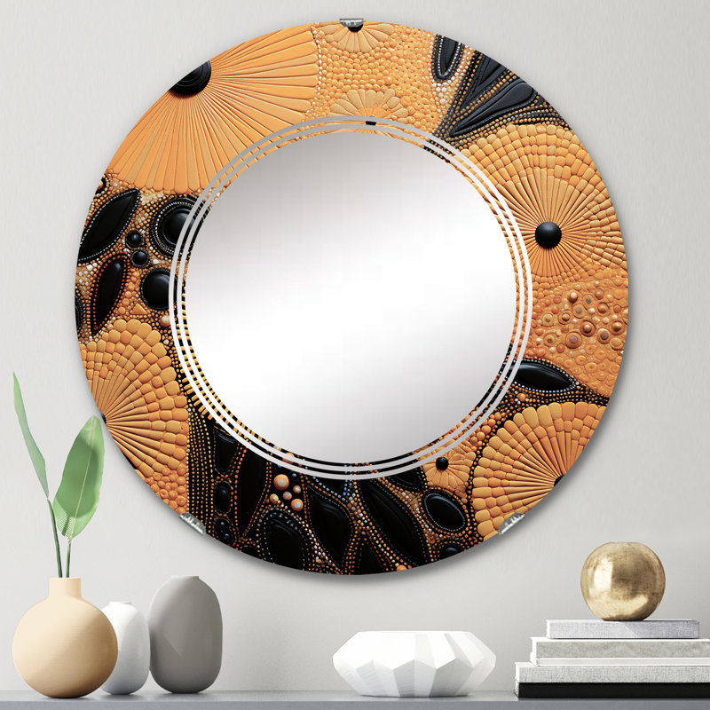 Boracay - Miroir mural amérindien rond, 24 po x 24 po