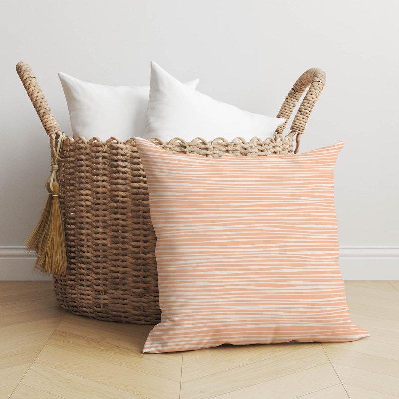 Coussin Thick N Thin, Pêche / orange, H 20 po x l 20 po