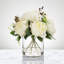 Arrangement de fleurs de pivoines artificielles mélangées dans un vase en verre avec de l'eau artificielle (crème)-1505443485