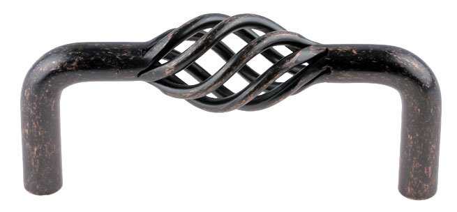3" Rustic Bird Cage Pull Antique Copper