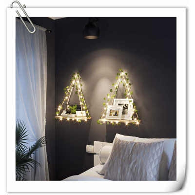 Halima 2 Piece Wood Bracket Shelf