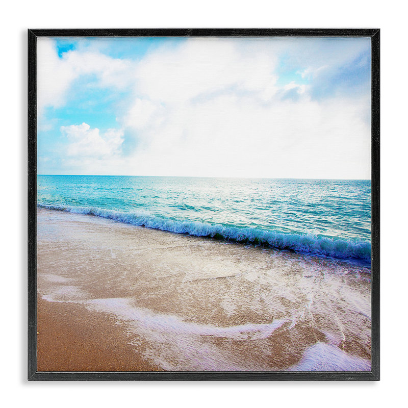 «Billowing Beach Wave», art de la giclée encadrée par Susan Bryant, Giclée encadrée noir minuit, H 17 po x l 17 po