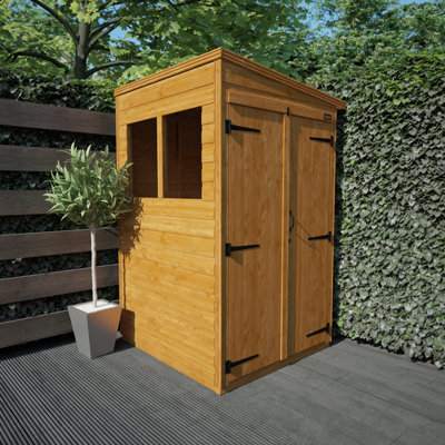 4x4w TigerFlex® Shiplap Pent Double Door Shed