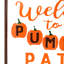 20,25 "Orange et blanc" Welcome to Our Pumpkin Patch! ", Décoration murale d'automne en métal