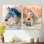 «Native Horse Freedom Unbridled II», ensemble de 2 reproductions d'art mural en métal