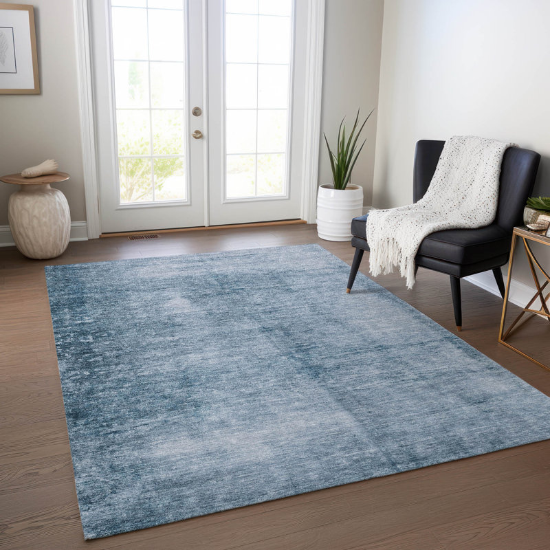 Tapis intérieur / extérieur lavable à la machine Xhevrie, Rectangle 10 pi x 14 pi