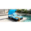 Chaise longue d'extérieur en acier avec dossier réglable, lit double de patio avec table d'appoint cachée et accoudoirs arqués, convient pour la terrasse de la piscine, le jardin et la cour-129473213
