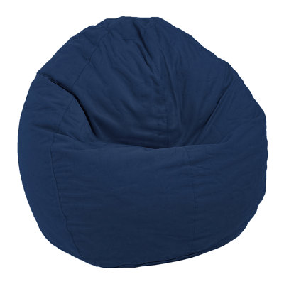 Comfy Bean Small Cotton Bean Bag Chair - Portable Setting Lounger for Boats, Patios & Pools - Filled w/Polystyrene Beads & CertiPUR Foam - 31L x 33W x 20H, 15lbs