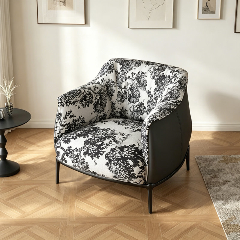 Fauteuil d'appoint en tissu rétro
