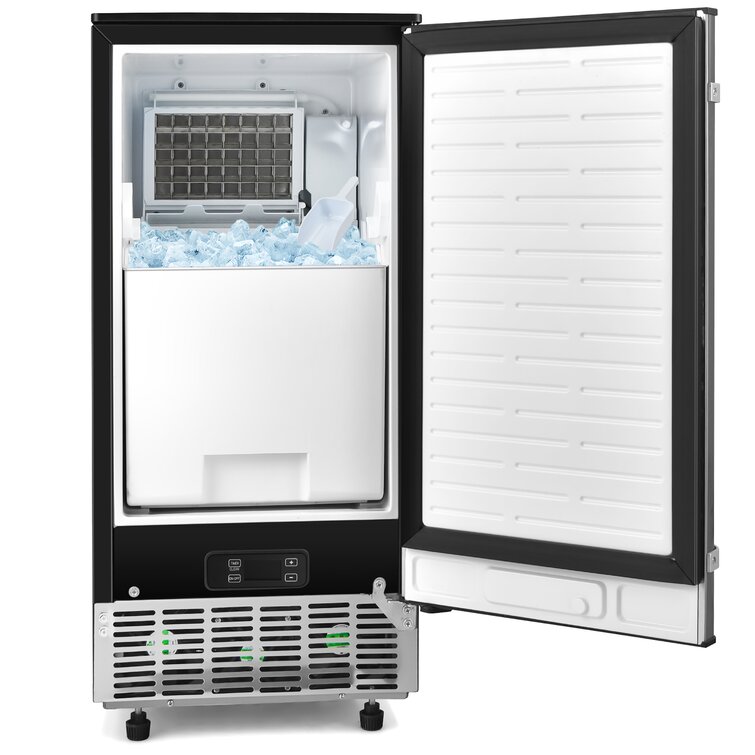 Sapphire SIIM15GDOD 15 Inch Built-In Outdoor UnderCounter Clear Ice Maker  with 63 Lbs. Daily Ice Production, 25 Lbs. Ice Storage Capacity,  Multifunction Capacitive Touch Control, LED Theater Lighting, Gravity  Drain, ETL, and