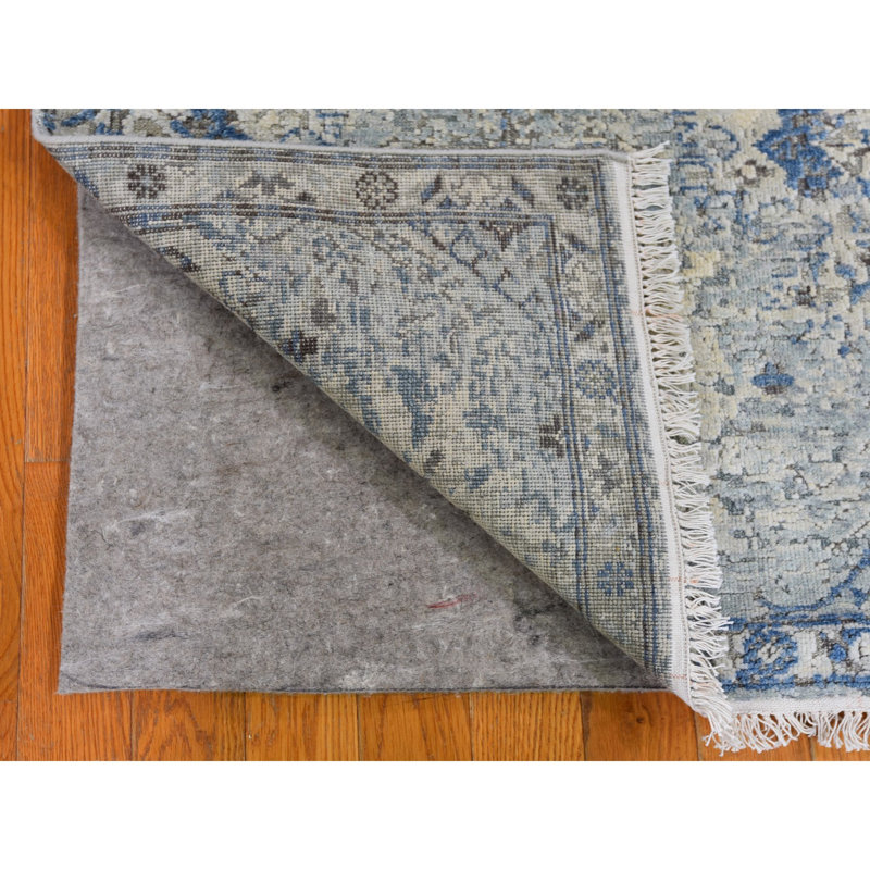 Tapis oriental noué à la main 2 pi 6 po x 6 pi Oushak en soie pure avec laine texturée BF77E0A5A8384FA8AF3A826345439F55